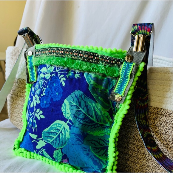 Colorful Upcycled Floral and Camouflage Bag - Picture 8 of 10